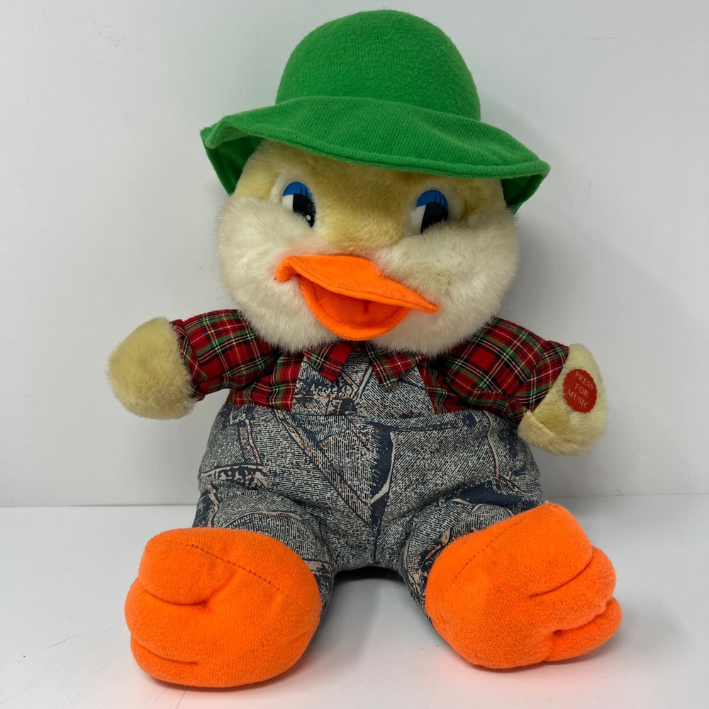 Musical Mac Duck Singing Plush Stuffed Animal Vintage 80's Toy Farm Country - Picture 1 of 14